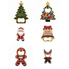 Christmas Bottle Opener Santa Claus Reindeer Gingerbread Man Bottle Opener Fridge Magnet Christmas Hanging Decoration - View 1