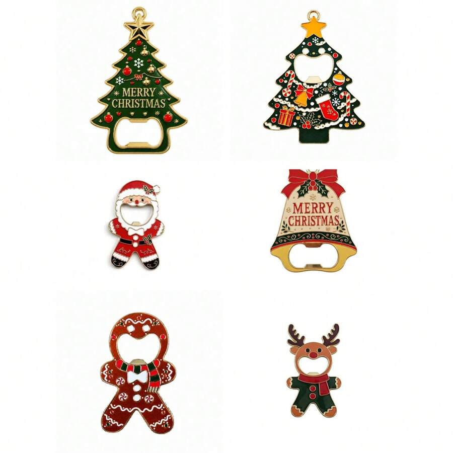 Christmas Bottle Opener Santa Claus Reindeer Gingerbread Man Bottle Opener Fridge Magnet Christmas Hanging Decoration - View 1
