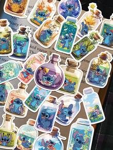 Disney 50pcs Stitch Stickers For Bottle Decoration, Scrapbook, Diary, Planner, Luggage, Envelope, Greeting Card, Notebook, Tablet, Water Bottle - Multicolor - View 2