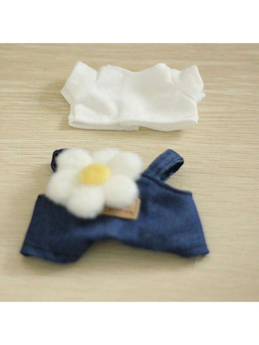 1pc Clothing Only, (No Doll) Clothes Suitable For 17cm Lububu Wearable Outfit Replacement Hat Dress Overalls Set Doll Clothes - Multicolor - View 1
