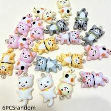 Cute Adorable Mini Cat Resin Pendant Charm, DIY Handmade Earrings Necklace Keychain Assorted Matching Accessories - Cat Pendant - View 5