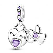 1pc Silver Plated Birthstone Angel Month Beaded Pendant Suitable For Bracelet Necklace DIY Jewelry Making Birthday Gift - Silver - View 15