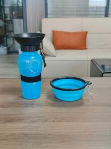 1pc Leak-Proof Dog Water Bottle And 350ML Folding Bowl - Portable Design For Pets, Perfect For Travel And Walks - Multicolor - View 11
