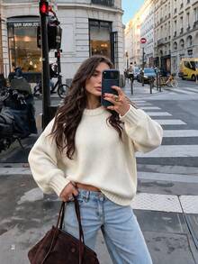 Vuslat Sweater Pullover Wanita Elegan Musim Gugur untuk Sehari-hari, Pesta, dan Halloween - Putih - View 6