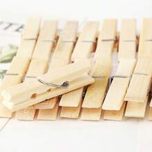 20pcs Natural Bamboo Clothes Pegs, Heavy-Duty Spring Laundry Clothespins For Outdoor Drying, Multi-Purpose Wooden Clips For Photos, Crafts, Home, Garden, Kitchen, Office Use, Strong Grip Line Drying, Wind-Resistant, Rustic Home Essentials - Multicolor - View 5