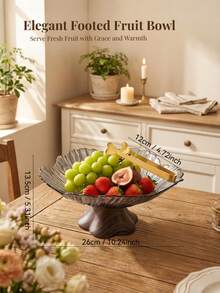 Mangkuk Buah Kaca Bertekstur Kristal Berbentuk Kelopak Bunga: Alas Tebal dan Tahan Lama dengan Kapasitas Menahan Beban yang Kuat. Terbuat dari Bahan Kaca Transparan PP, Cocok untuk Menampung Buah-buahan, Kacang-kacangan, Camilan, dan Makanan Penutup. - View 25