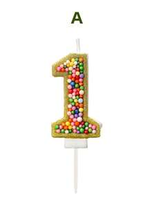 1 buah Lilin Angka Kombinasi 0-9 dengan Hiasan Emas, Lilin Ulang Tahun Macaron Soyle Cocok untuk Pesta Ulang Tahun Pernikahan, Ulang Tahun Perpisahan, Dekorasi Kue Premium - View 15