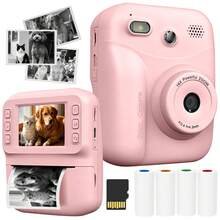 Kids Instant Print Camera With Fun Photo Frames And Color Filters, 8X Zoom 1080P HD Digital Camera With Flash, Includes 4 Rolls Of Color Printing Paper, Christmas Birthday Gift For Boys And Girls - Multicolor - View 19