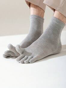 1/5/10 Pairs Men's Toe Splitting Socks,Comfortable Soft Toe Socks Five Fingers Socks,Toes Splitting Crew Socks, Suitable For Sports Or Daily Use - Multicolor - View 5