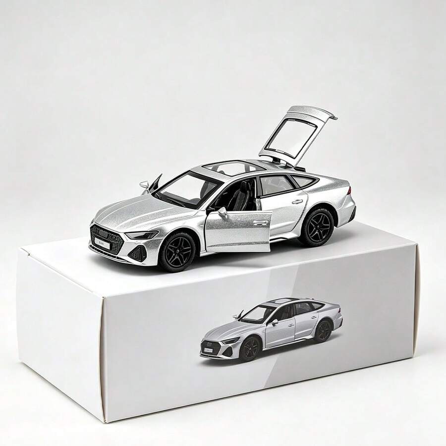 New RS7 Simulation Model - Exquisite Model Ornament - Three Doors Openable - Hatchback Trunk - Realistic Replica Model - Suitable For Office Decoration Collection - Exquisite Collectible Ornament - Home Decor - Gift Giving - Multicolor - View 1