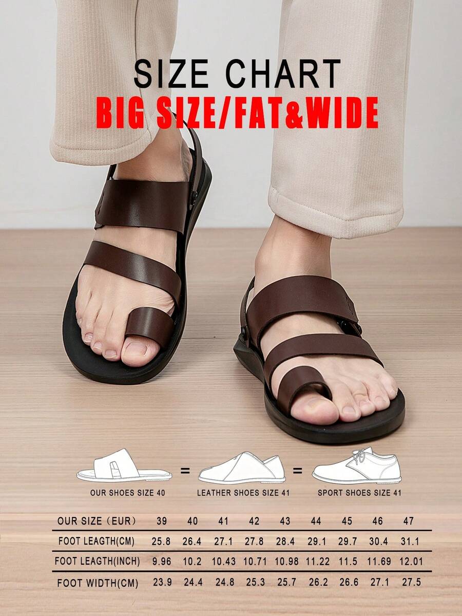 2026 Fashion Casual Toe-Loop Men's Sandals, Versatile & Stylish, Textured Design, Indoor/Outdoor Dual-Use, Practical & Durable