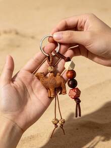 Wood Animal,Camel Charm Keychain,Bag Charm,Key Ring Accessories Gifts For Car,Women Vacation Accessory Gift,Backpacks,Hand Bag,Diwali Gift,Eid Al-Fitr - Multicolor - View 4
