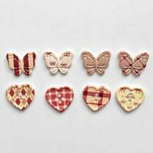 4/8/12pcs Cute Plaid Butterfly Fridge Magnets, Heart-Shaped Button Fridge Stickers, Suitable For Storage Cabinets, Kitchen, Whiteboards, Offices, Home Decor, Refrigerator Kitchen Magnets - Multicolor - View 9