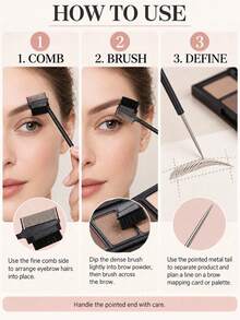 3-In-1 Eyebrow Brush & Comb, Multi-Function Long Handle Makeup Brush, Dual-Head Design Eyebrow Shaping & Grooming Brush, Stiff Bristle Eyebrow Brush For Grooming & Shaping, Fine-Tooth Comb For Smoothing Eyebrow Gel & Powder, Metal Pointed Tail For Hair Parting & Highlights Styling, Portable Makeup Tool, Multi-Color Eyebrow Styling Accessory, Birthday Gift, Halloween, Thanksgiving, Christmas - D - View 9