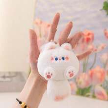 1pc Cat Bun Plush Pendant Stuffed Animal Keychain Bag Charm - Multicolor - View 13