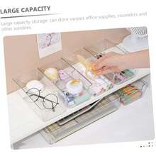 Stackable Clear Drawer Organizer | Rectangular Tray | Small Vanity Organizer & Desktop Drawer Divider Tray - Multicolor - View 8