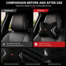 1pc Car Headrest Pillow, Universal Neck Support Cushion, Soft & Comfortable Car Neck Rest Pillow With Adjustable Strap, Ergonomic Car Seat Interior Accessory, Suitable For Sedan And SUV - Bone Status - View 7