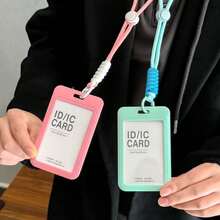 Card Holder Lanyard Keychain Transparent Protective Sleeve For Student ID, Bus Pass, Access Card, Campus Card, Meal Card, Employee Badge, ID Card - A - View 4