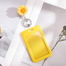 Cute Sunflower Retractable Badge Reel With Colorful ID Card Holder, Retractable Name Tag Keychain For Nurses, Teachers & Office Workers - Multicolor - View 10