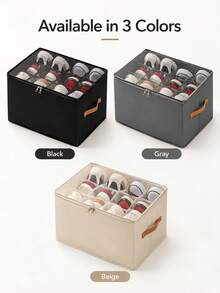 Foldable Under Bed Shoe Storage Organizer Box Heavy Duty Washable Oxford Fabric Dustproof Container With Clear Window Sturdy Handles Zippers For Sneakers Heels Closet Space Saving College Dorm Spring Cleaning Clothes Setup, Storage Box - View 10