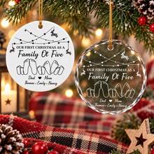 Ornamen Natal Jejak Kaki Keluarga Kustom, Dekorasi Gantung Pohon Bulat yang Dipersonalisasi, Aksen Pesta Rumah Liburan Meriah, Kenang-kenangan Nama Keluarga yang Disesuaikan, Ornamen Natal Pertama yang Dapat Disesuaikan, Hadiah Musiman 2026 untuk Keluarga, Teman, Pasangan, Dekorasi Pohon Natal - Gaya C - View 6