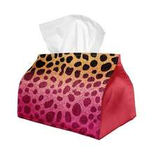 1pc Tissue Box Cover, Pink Leopard Print Texture - Soft Animal Print, Durable Polyester Fabric, Multi-Functional Napkin Holder, Suitable For Home, Car And Party Decoration, Tissue Box Cover, Napkin Holder, Tissue Box Sleeve - A - View 3