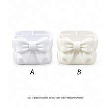 1 Pc Bowknot Decorative Desktop Storage Box, Pink Girlish Heart Remote Control Holder, Bedside Makeup Organizer, Multi-Purpose Storage For Home, Living Room, Bedroom, Bathroom, Dining Room, Christmas Gift Choice. - Multicolor - View 7