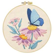 1PC 15*15cm/5.9*5.9in 20*20cm/7.9*7.9in,Dragonflies And Butterflies Embroidery Kit, DIY Handmade Embroidery Set For Adult Beginners, Home Gift, Women's Sewing Gift, Including User Manual, Printed Pattern Fabric, Embroidery Frame, Needle And Thread. - 15X15CM - View 17