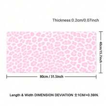 1PC Thick Durable Light Pink Leopard Print Keyboard Leather Mouse Pad Non-Slip Base Gaming Smooth Stain Resistant Surface Leather Desk Mat Birthday Gift For Gamers Students Professionals Office Home Desktop Laptop Minimal Design - View 16