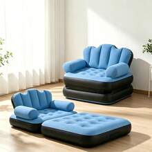 Giường sofa hơi PVC phủ nhung gấp gọn di động, sofa hơi đa năng chuyển đổi thành đệm hơi, phù hợp làm quà tặng ngày lễ - Nhiều màu - Xem 9