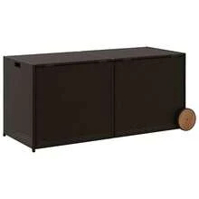 vidaXL Patio Storage Box Poly Rattan Brown - Brown/50" X 21.7" X 22"/23.4" - View 6