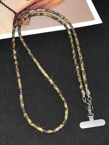 Rhinestone Phone Lanyard Wrist Strap Anti-Loss Rope Women's Fashion Hanging Chain Full Rhinestone Halter New Luxury High-End Phone Case Crossbody Lanyard Wearable Sparkling Rhinestone Pendant - Multicolor - View 44
