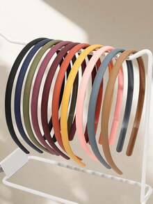 10pcs Wide Matte Morandi Color Toothed Non-Slip Hair Combs For Hair Styling And Frizz Control, Simple Versatile Headbands For Home - Multicolor - View 5