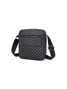 Men's Classic Vintage Vertical Shoulder Crossbody Bag With Large Capacity And Layered Storage Backpack For Daily Commuting And Leisure Activities - Black - View 2