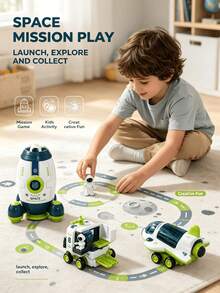 Children's Space Adventure Toy Set Rocket Spaceship Toy Space Shuttle Moon Rover Vehicle Set Astronaut Figure Play Set Galaxy Exploration Mission Toy Inertia Gliding Immersive Space Role-Play Fun Educational Toy Family Leisure Interactive Suitable For Boys And Girls 3 Years And Above Creative Birthday Gift Halloween Christmas Gift - Multicolor - View 10