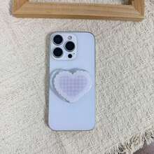 Ins Minimalist Heart-Shaped Phone Pop-Up Stand, Luxury Heart Gemstone Phone Back Adhesive Mount, Suitable For All Phones, Desktop Stand - Multicolor - View 5
