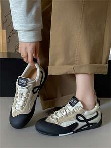 Women's Fashion Sports Shoes Colorblock Sneakers Spring Summer Comfortable Height-Increasing Versatile Casual - Beige - View 5