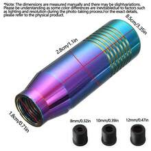 1pc Universal Aluminum Alloy Gear Shift Knob 8.5CM/3.35in Rainbow Metal Gear Shift Knob Modification Replacement Gear Shift Lever Head Car Metal Gear Shift Knob Modification - A - View 7