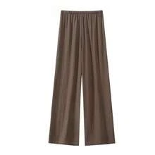 Plus Size Women's Breathable Wide Leg Pants, High Waist Loose Long Pants, Suitable For Office Commute And Casual Wear, Spring Autumn Winter - Mocha Brown - View 4