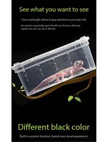2pcs Reptile Breeding Box For Amphibians, Snails, Spiders, Geckos, Horned Frogs, Large Turtle Tank With Hide And Decor - Multicolor - View 3