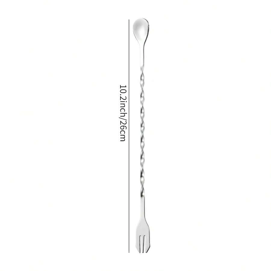 Cuchara de Bar de Acero Inoxidable 304 con Mango Largo, Mezclador de Doble Extremo para Cócteles, Café, Té, Leche y Bebidas, Accesorio para Bar y Cocina - Ver 1