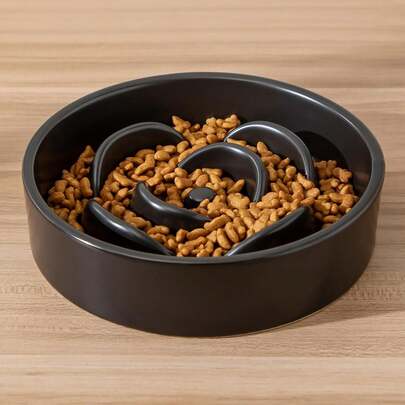 Creative Matte Petal Slow Feeder Bowl Anti-Choke Slow Eating Ceramic Pet Bowl Anti-Tip Cat Food Bowl Cat Bowl Dog Bowl