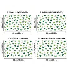 White Background Green Heart Pattern Gaming Mouse Pad, Non-Slip Rubber Desk Mat, Smooth Sliding Surface, Suitable For PC Laptop Office Home, Fresh Abstract Art Decor, Back To School Supplies - A - View 8