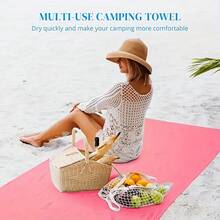 1PC Rose Red Quick-Drying Towel Microfiber Outdoor Sports Ultra-Thin Soft Super Absorbent Camping Gym Yoga Mountaineering Sweat Towel - Rose Red - View 6