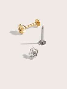 1pc Fashionable Small Diamond Clover Stainless Steel Stud Earrings Suitable For Women's Daily Wear - Four Leaf Clover - View 3