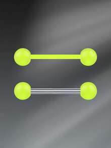 TOKRING 14G Glow In The Dark Plastic Tongue Rings Industrial Barbell Neon Rubber Acrylic Nipple Rings Neon Rubber Tongue Piercing Jewelry Set Multi Color For Halloween Decoration - Multicolor - View 25
