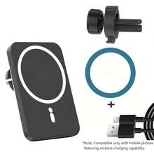 15W Universal Fast Charging Magnetic Wireless Car Phone Holder, Strong Suction Cup, One-Click Installation, Wide Compatibility, Seamless Charging For Car Navigation, Compatible With Iphone/Smartphones, Quick And Convenient - General Purpose - View 12
