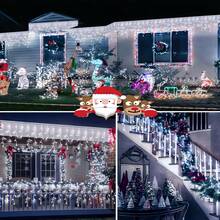 Solar Icicle String Lights, 96/160 LED Outdoor Ice Drop Fairy String Lights, Solar Curtain Lights, 8 Lighting Modes With Auto On/Off, Decorative Lights For Christmas, Holidays, Weddings, Courtyards, Gardens And Windows - Solar Icicle Lights - View 7