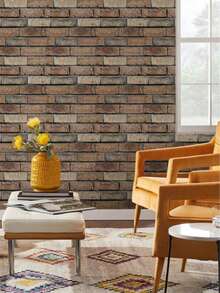 1/10/20pcs Self-Adhesive Red Brick Texture Wallpaper, Peel And Stick Waterproof 3D Wall Sticker, Removable, Suitable For Living Room, Bedroom, Balcony, Coffee Shop, Home Decor, Rental Friendly, Easy DIY, Halloween, Thanksgiving - Faux Red Brick - View 4