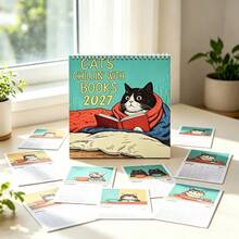 1 buah Kalender Kucing 2027 - Kalender Dinding 12 Bulan, untuk Penggunaan di Rumah & Kantor, Hadiah Natal & Tahun Baru, Desain Estetik yang Lucu - Kalender Kucing 2027 - View 1